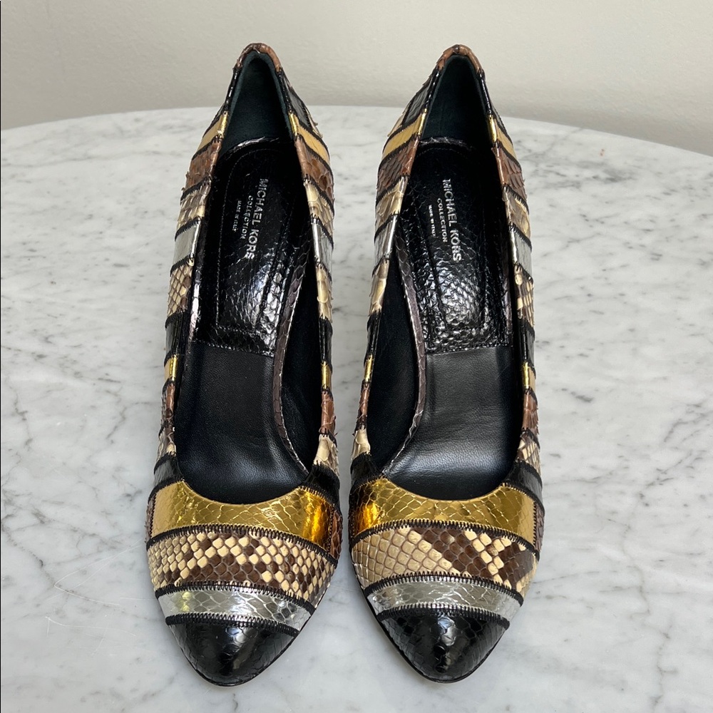 Michael Kors Collection Multicolor Snakeskin Heels